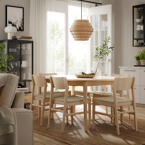 SKANSNÄS / SKANSNÄS Table and 4 chairs, light beech veneer/light beech, 115/170 cm