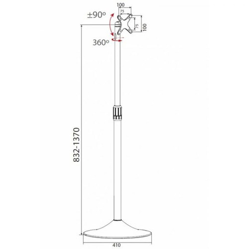 TV Floor Stand 13-27" 22kg, silver