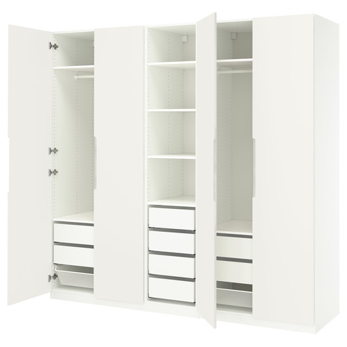 PAX / TONSTAD Wardrobe combination, white/off-white, 250x60x236 cm