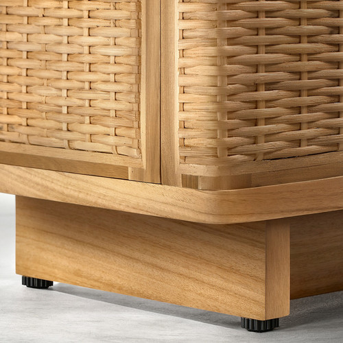 FRYKSÅS TV bench, rattan, 157x41x49 cm