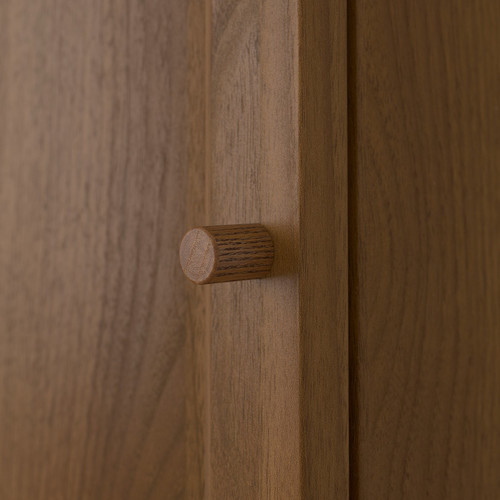 BILLY / OXBERG Bookcase with door, brown walnut effect, 40x30x106 cm