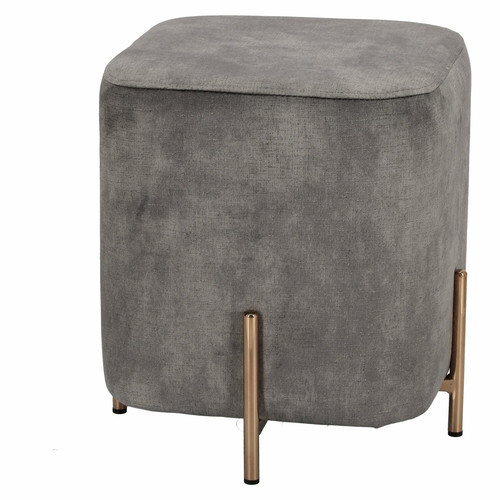 Pouffe Izbit Velvet, light grey