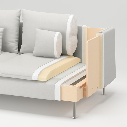 SÖDERHAMN Corner sofa, 4-seat, with open end/Fridtuna dark grey