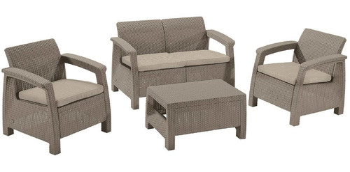 Outdoor Furniture Set CORFU SET, cappuccino