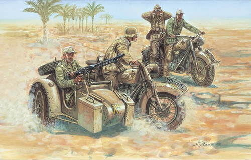 Italeri Model Kit WWII German Motorcycles 1:72 14+