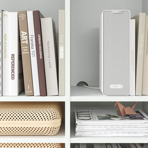 VIHALS Shelving unit with 10 shelves, white, 95x37x200 cm