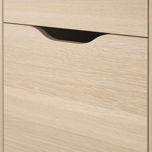 ALEX Drawer unit on castors, white stained oak effect/black, 36x50 cm
