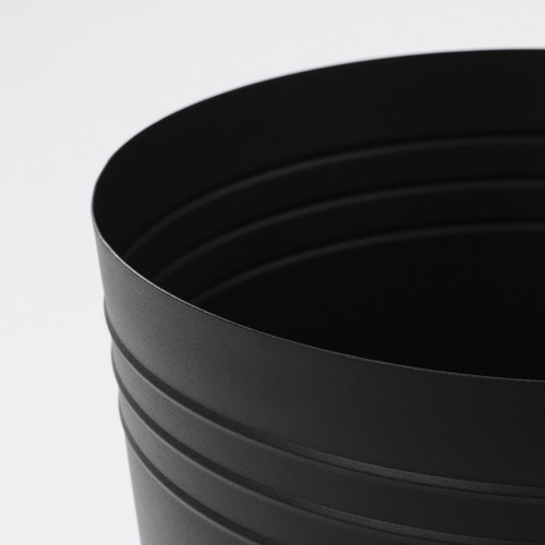 PÄRLRÖNN Plant pot, in/outdoor/black, 24 cm