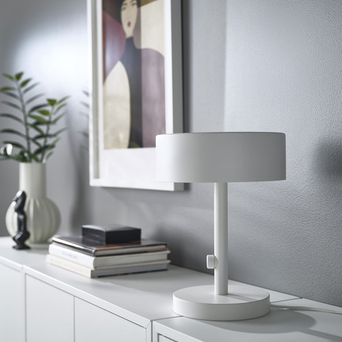 NYMÅNE Table lamp, white, 33 cm