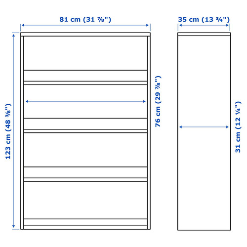HAVSTA Shelving unit, white, 81x35x123 cm