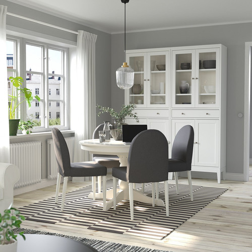 INGATORP / DANDERYD Table and 4 chairs, white white/Vissle grey, 110/155 cm