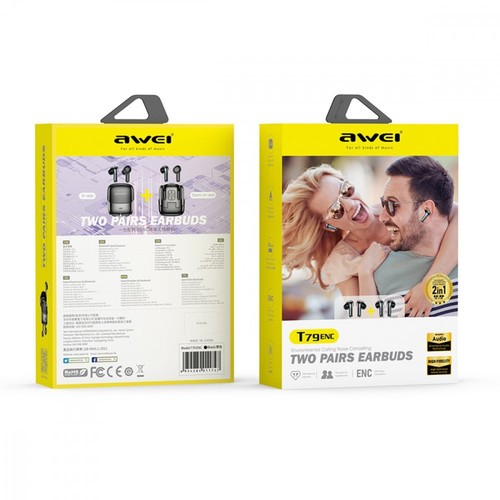 AWEI Bluetooth Earphones 5.3 TWS T79 ENC dual
