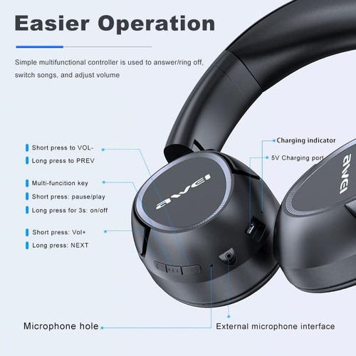 AWEI Bluetooth Headphones A770BL