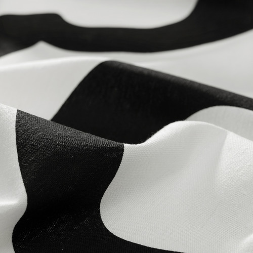 KLIPPBRÄCKA Pre-cut fabric, white/black, 150x300 cm
