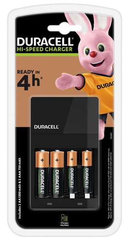 Duracell Battery Charger CEF27 + 2xAA/LR6 + 2xAAA/LR4