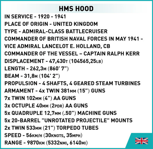 Cobi Blocks HMS Hood 2613pcs 10+