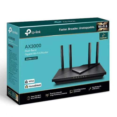 TP-Link Router Archer AX55 4LAN 1WAN 1U AX3000