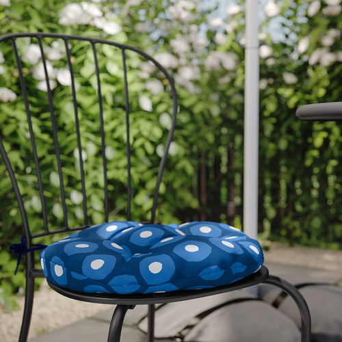 LÄCKÖ Table+2 chairs, outdoor, grey/Klösan dark blue, 70 cm