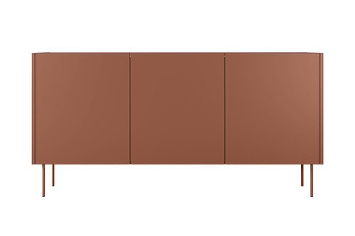 Three-Door Cabinet Desin 170, ceramic red/nagano oak