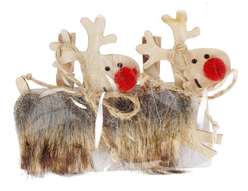 Craft Christmas Decoration Clip Reindeer 2pcs