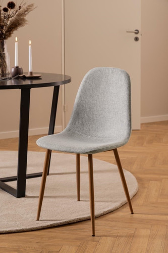 Dining Chair Celia, light grey/natural