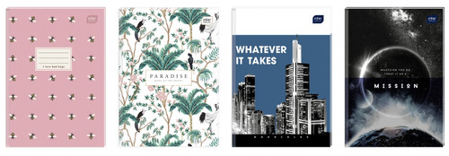 Notebook B5 160 Ruled Hard Cover 3-pack, assorted patterns