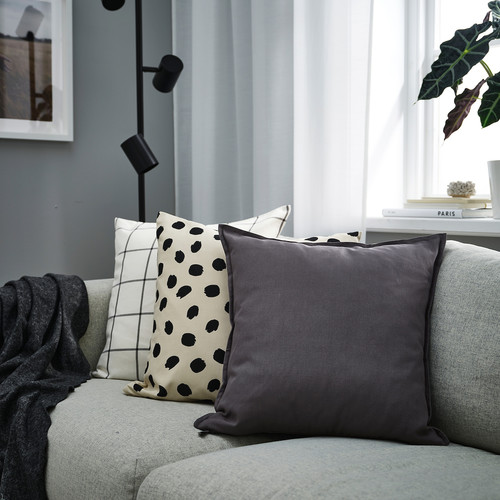 GURLI Cushion cover, dark grey, 50x50 cm