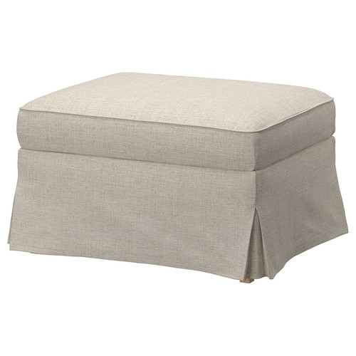 EKTORP Armchair and footstool, Kilanda light beige