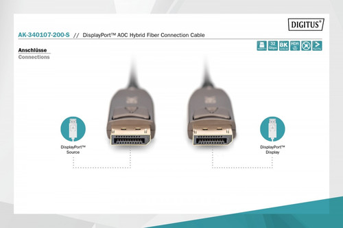 Digitus Connection Cable DP/DP M/M 20m AK-340107-200-S