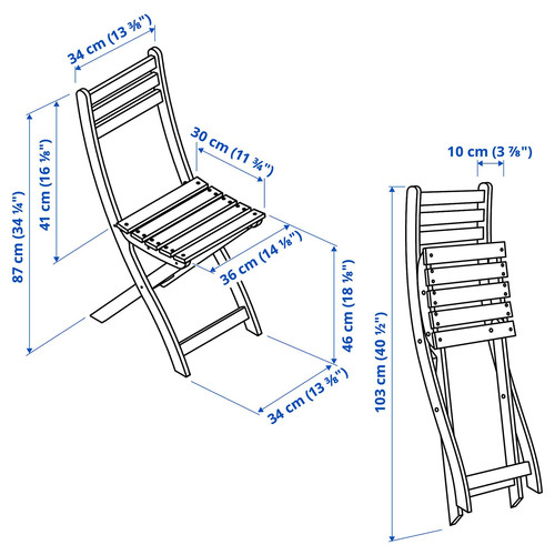 ASKHOLMEN Chair, outdoor, foldable dark brown/Frösön/Duvholmen beige