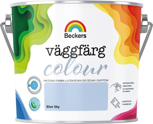 Beckers Matt Latex Paint Vaggfarg Colour 2.5l blue sky