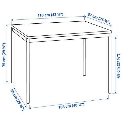SANDSBERG / ÖSTANÖ Table and 4 chairs, black black/Remmarn red-brown, 110 cm