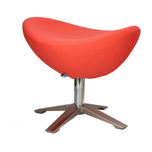 Footstool Egg Soft, wool, coral