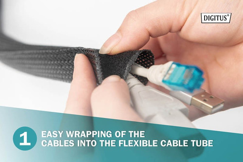 DIGITUS Flexible Cable Tube with Hook and Loop Fastener