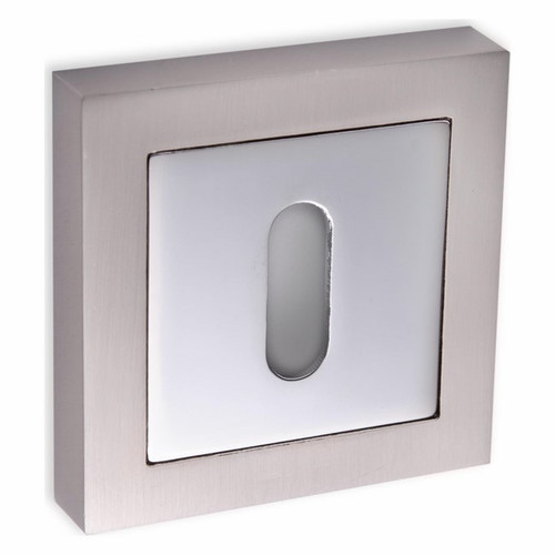 Door Escutcheon Kuchinox, square, satin/chrome