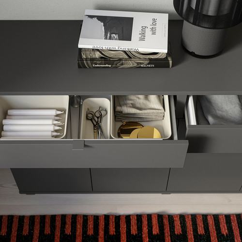 VIHALS Sideboard, dark grey, 140x37x75 cm
