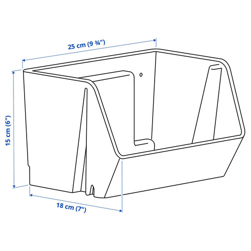 FODERTRÅG Organiser for desk/wall, grey-blue, 25x18x15 cm