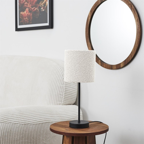 Table Metal Lamp with Boucle Shade