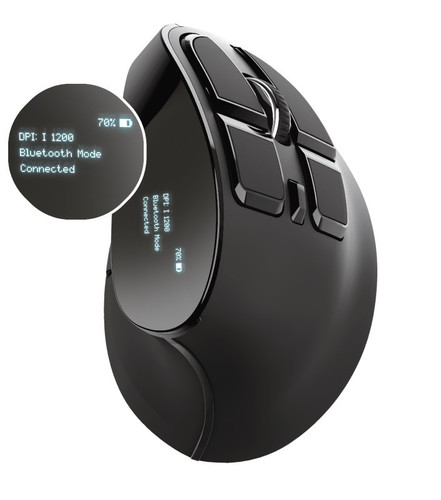 Trust Optical Wireless Mouse Ergo VOXX, black