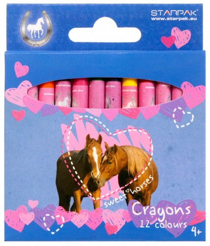 Starpak Wax Crayons 12 Colours Horses