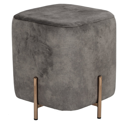 Pouffe Izbit Velvet, light grey