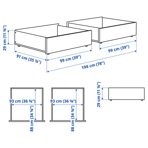SMYGA Bed storage box, light grey, 99x91x29 cm