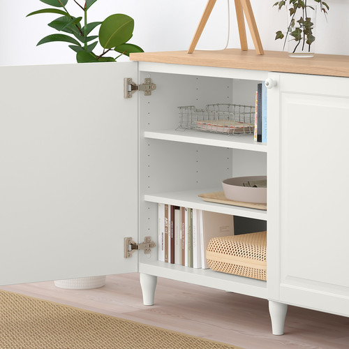 BESTÅ Storage combination with doors, white/Smeviken/Kabbarp white, 180x42x76 cm