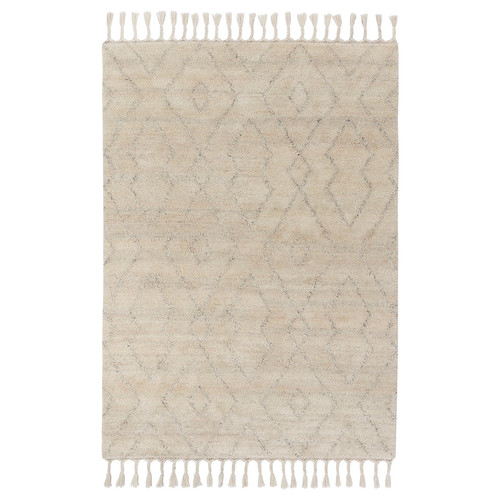 LENTÅTEL Rug, high pile, beige/handmade, 170x240 cm