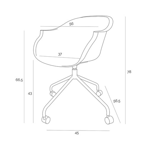 Chair with Castors Roundy, white