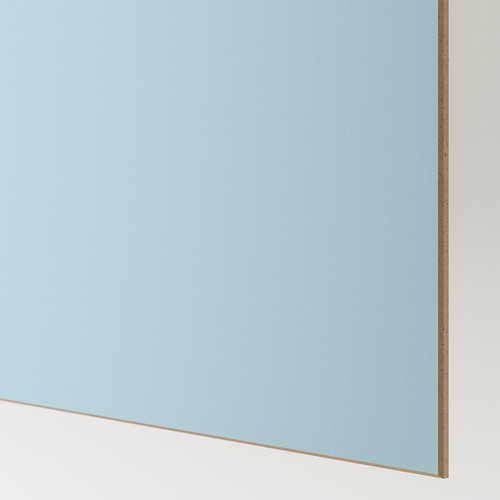 MEHAMN/AULI Pair of sliding doors, aluminium double sided/light blue mirror glass, 150x201 cm
