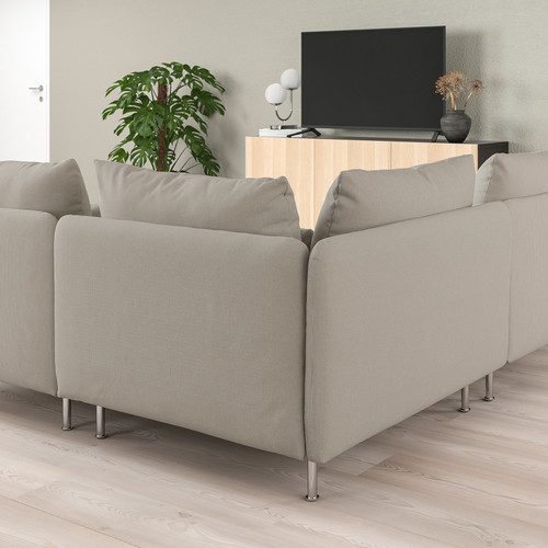 SÖDERHAMN Corner sofa, 4-seat, with open end/Fridtuna light beige