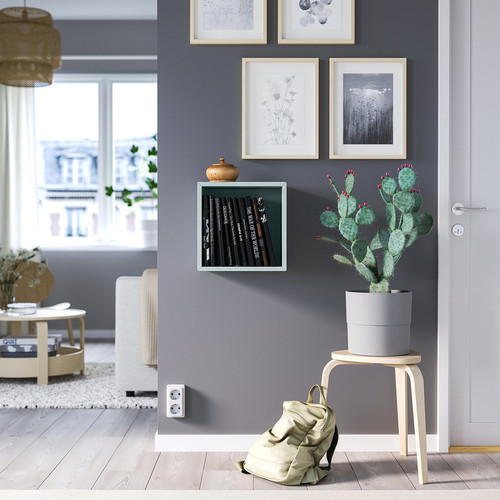 EKET Wall-mounted shelving unit, light grey-blue, 35x25x35 cm