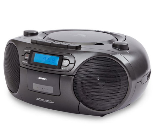 AIWA Radio, CD & Casette Player with USB & Bluetooth Boombox BBTC-550BK