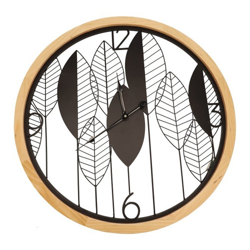 Wooden Wall Clock Jumi 60 x 60 cm, leaves